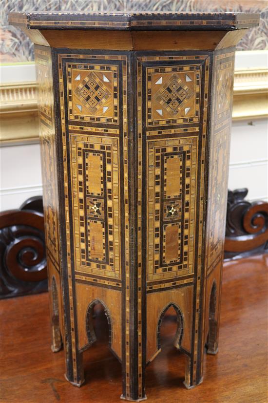 A late 19th / early 20th century North African parquetry octagonal table